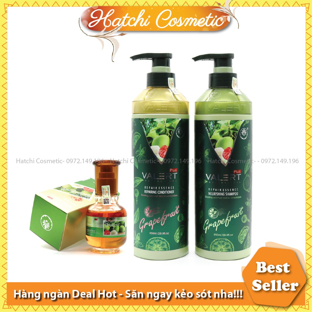 Bộ Dầu Gội-Xả-Tinh Dầu Bưởi Ngừa Ngăn Rụng Tóc Phục Hồi Hư Tổn Grapefruit 850ml