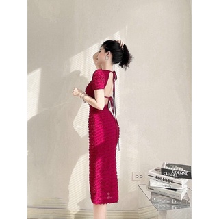 Đầm Body Gân Cột Dây Sau Lưng