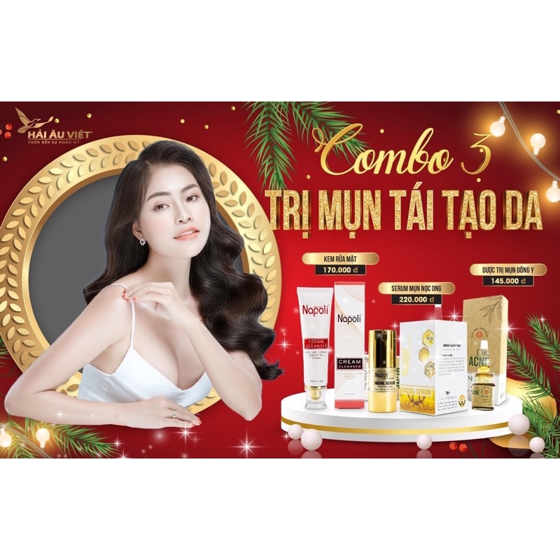 Combo Ngăn Ngừa MụnSữa rửa mặt+serum mụn+chấm mụn Napoli