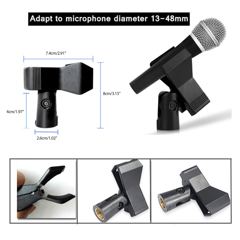 Kẹp Giữ mic Xây Dựng Bằng Nhựa Bền Bỉ Xây Dựng 180 Độ° Giá Đỡ Micro Trước Sau Xoay Được Tiện Dụng