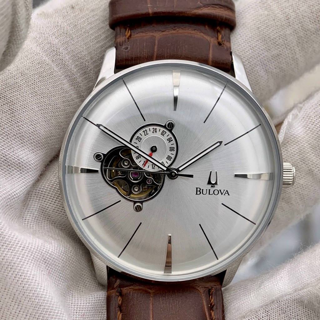 ĐỒNG HỒ NAM BULOVA 96A118 , DÂY DA ĐEN / NÂU , MÁY CƠ TỰ ĐỘNG