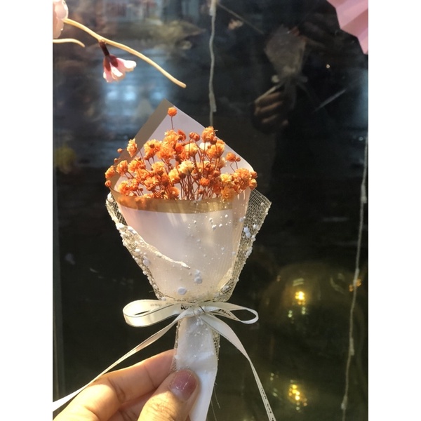 Bó hoa khô baby mix ren tặng kèm cực xinh NT91021