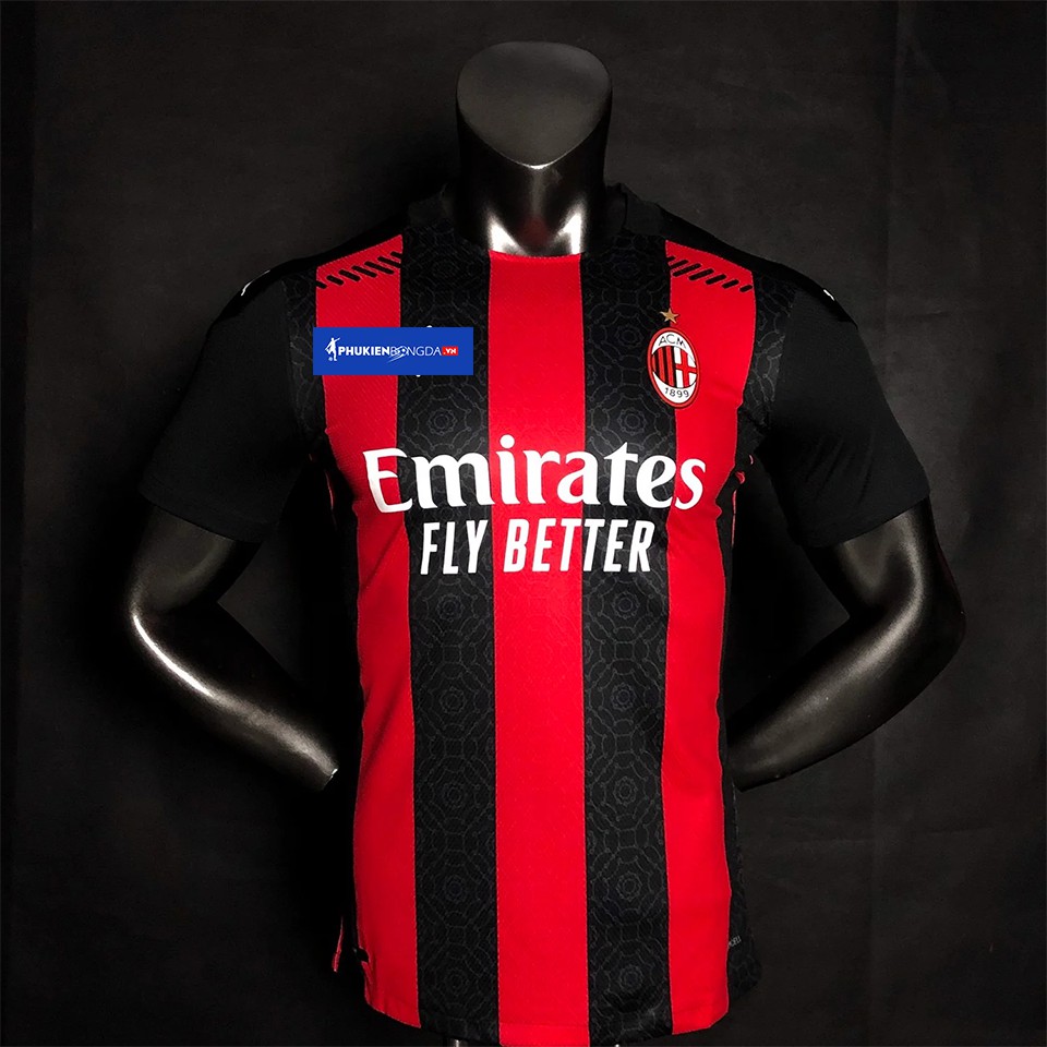 Áo AC Milan sân nhà 2020-2021 sọc đỏ đen, áo AC Milan sọc đỏ đen sân nhà 2021 ❝Thái Lan❞