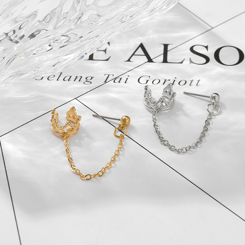 Khuyên Kẹp Tai Chữ U Tua Rua Đính Đá Zircon Thời Trang Cho Nữ