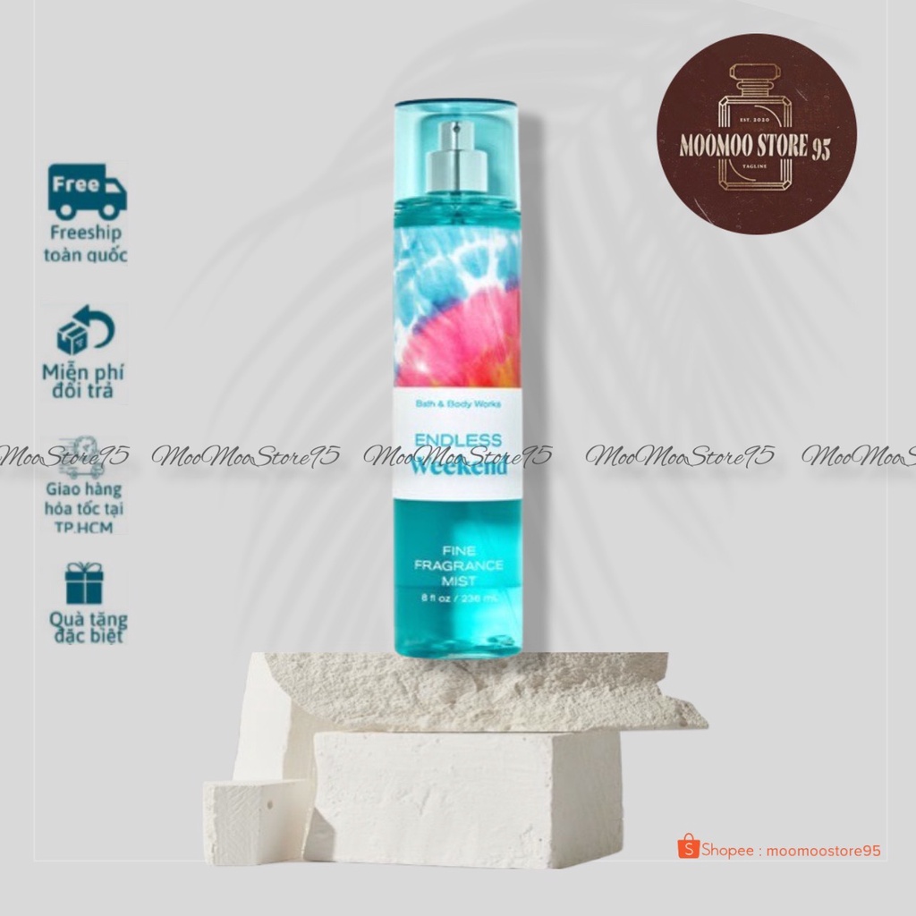 -𝐌𝐨𝐨𝐌𝐨𝐨- Xịt Thơm Toàn Thân Bath &amp; Body Works - Endless Weekend - 236ml Full Seal