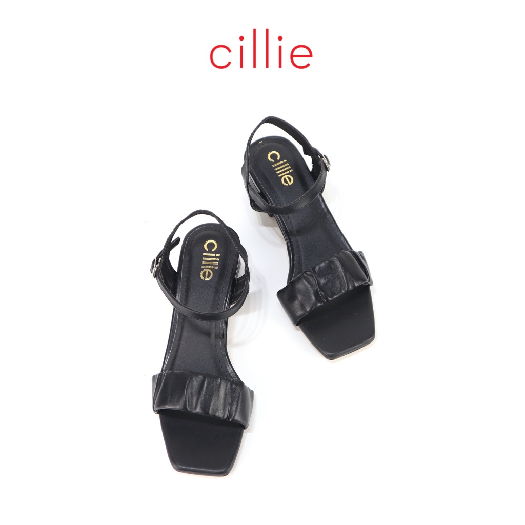 Giày sandal nữ quai bèo nữ tính thời trang gót vuông cao 5 cm đi học đi làm Cillie 2012