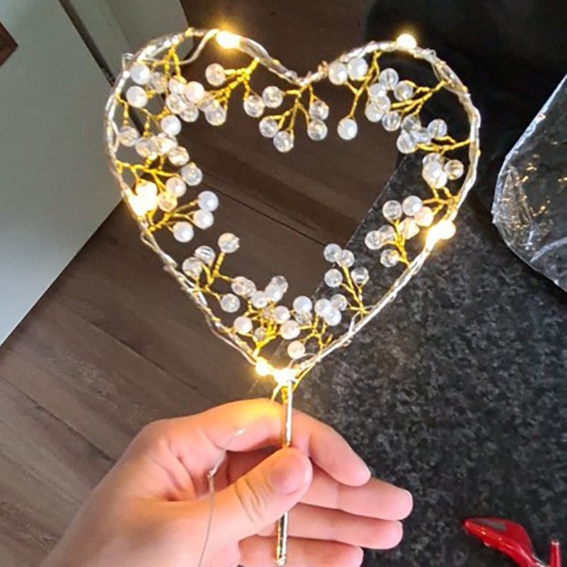 1 Gói Đèn LED Hình Trái Tim Dùng Trang Trí Bánh Kem Sinh Nhật / Bánh Cưới