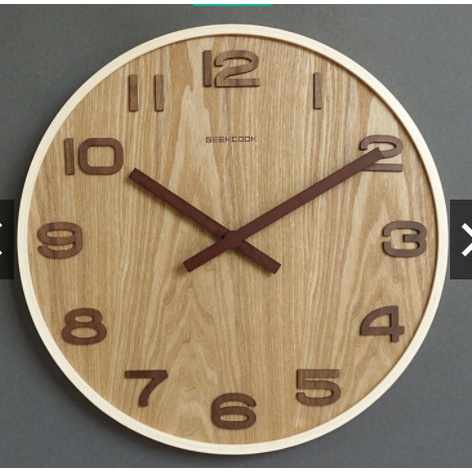 Đồng hồ gỗ treo tường hiện đại GREEK COOK -  Decor nhà của văn phòng quán cà phê, văn phòng