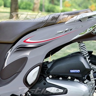 Tem dán xe Sh mode 2020 Chỉ đỏ Rời dán xe xám