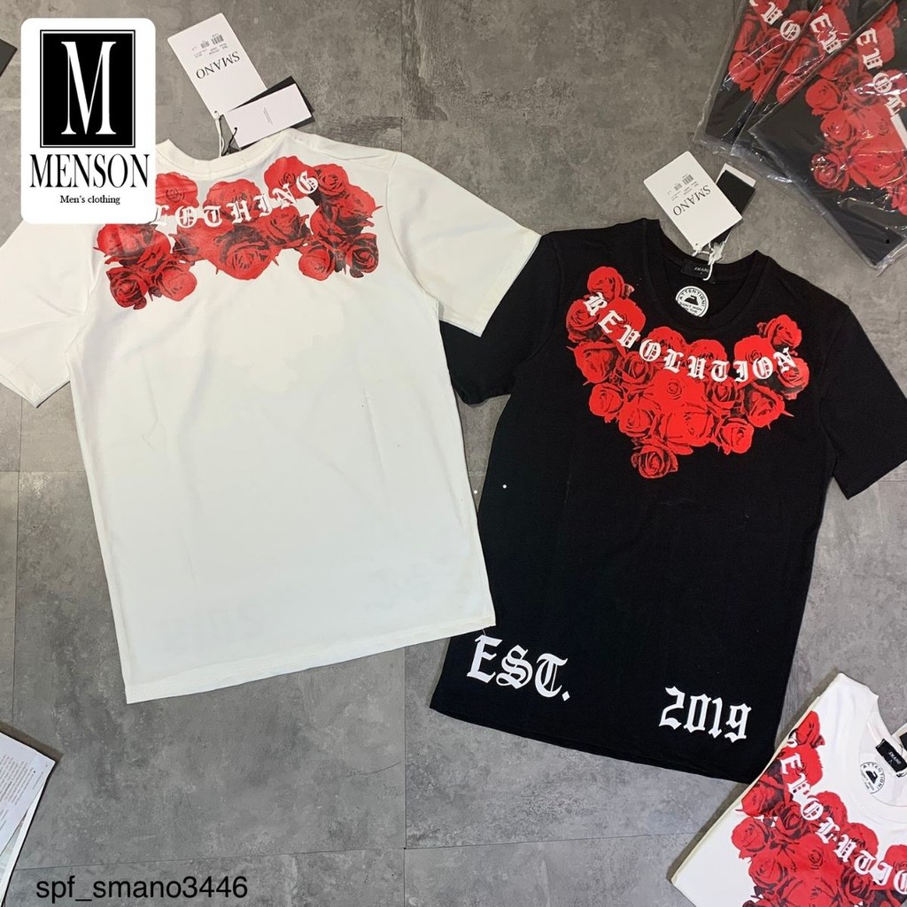 ⭐️SIÊU PHẨM⭐️Áo Phông Nam Cổ Tròn In Hình hoa hồng đỏ hàng hiệu- Áo Thun Nam họa tiết đẹp chất mát mùa hè MENSON M6212 | BigBuy360 - bigbuy360.vn