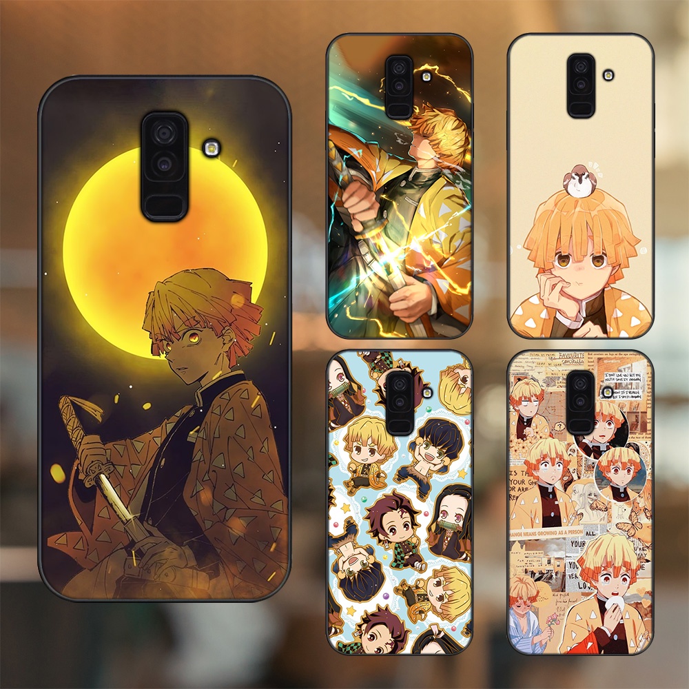 Ốp lưng Samsung A6 Plus viền đen in hình Zenitsu Kimetsu no Yaiba