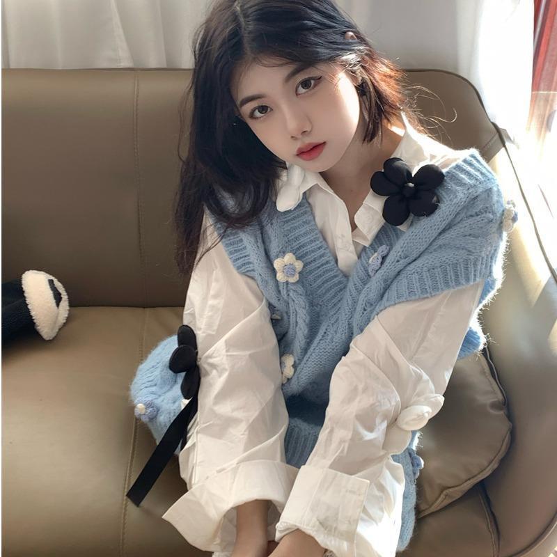 Áo Len Gile Không Tay Dệt Kim Nữ Cho Mùa Thu Đông Dày Dặn Vintage Retro Bánh Bèo Công Chúa Đi Làm Công Sở ALKT020