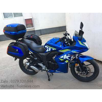 Cặp Thùng Hông Suzuki Gsx Givi Sport màu xanh + Bộ khung Givi