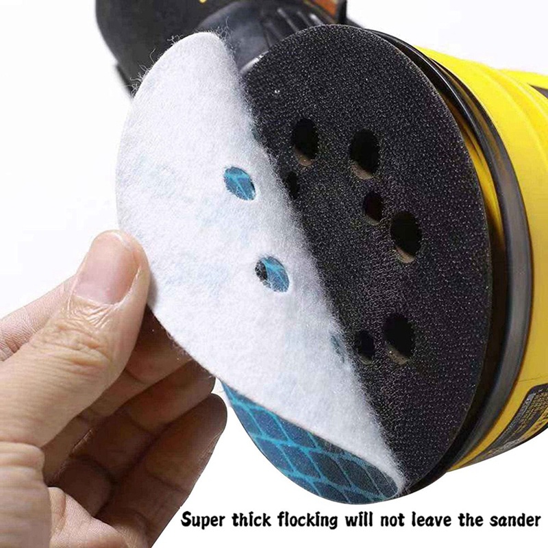 Set 70 Đĩa Giấy Nhám 5 Inch 8 Lỗ 320 Grit Chống Chặn Dùng Làm Giấy Nhám