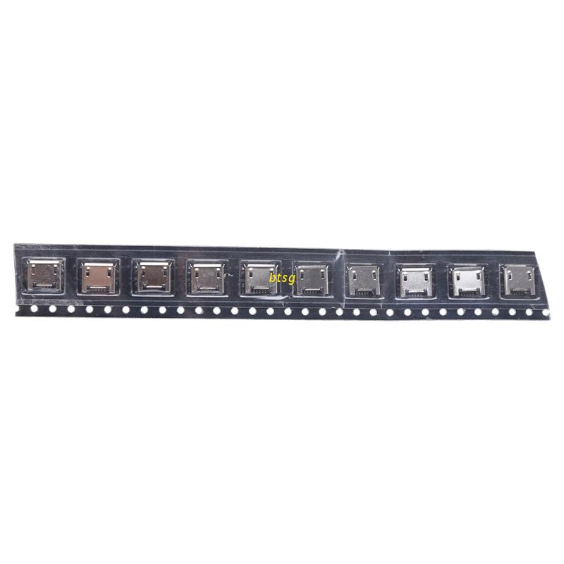Set 10 Đầu Nối Cổng Micro USB Type B 5 Pin Female SMD 4 Chấu