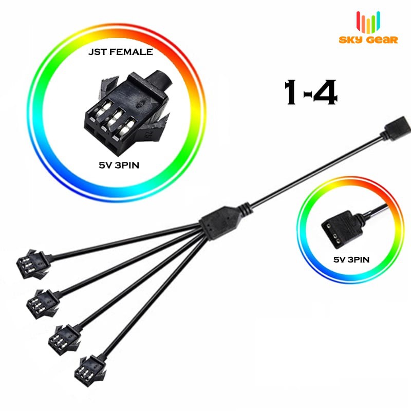 Dây cáp chuyển LED cổng 3Pin 5v ARGB sang 3Pin 5v Female
