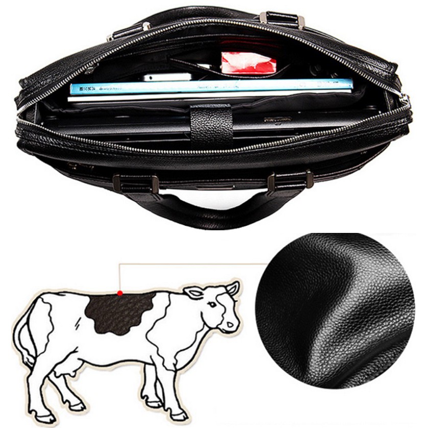 túi xách da thật hàng thương hiệu P.KUONE dùng vừa  laptop 15.6 icnh | BigBuy360 - bigbuy360.vn