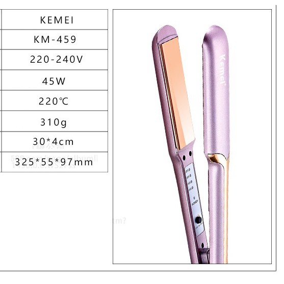 Máy Duỗi Tóc Đa Năng Kemei KM - 459 Với 4 Mức Chỉnh Nhiệt