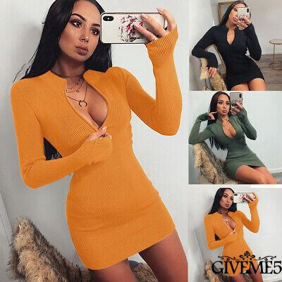 Đầm Ôm Dáng Cổ V Khóa Kéo Trước Quyến Rũ Cho Nữ