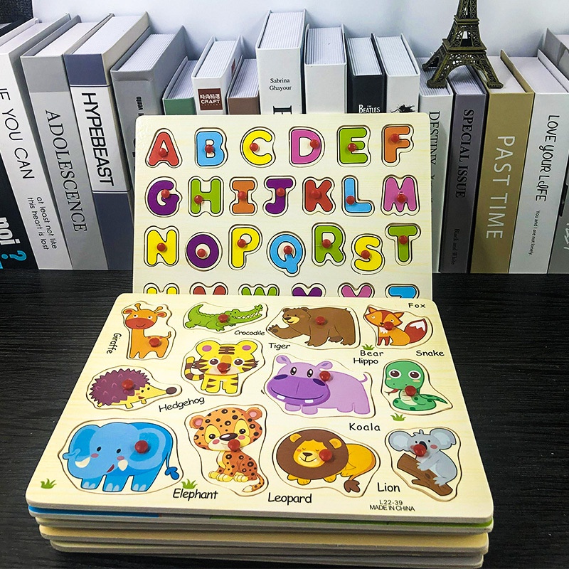 Đồ Chơi Bảng Gỗ Ghép Hình Cho Bé Có Núm Nhiều Chủ Đề