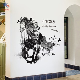 Sticker Dán Tường Hình Con Ngựa Dùng Trang Trí Phòng Khách