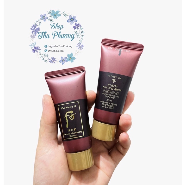 Tuýp Kem tẩy trang Whoo đỏ Essential Cleanser 30ml