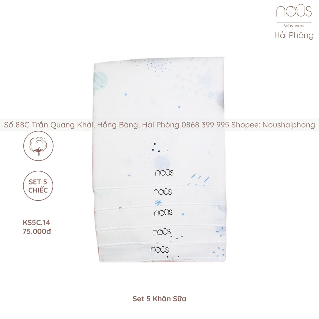 Set 5 Khăn Sữa Trắng Hành Tinh Nous
