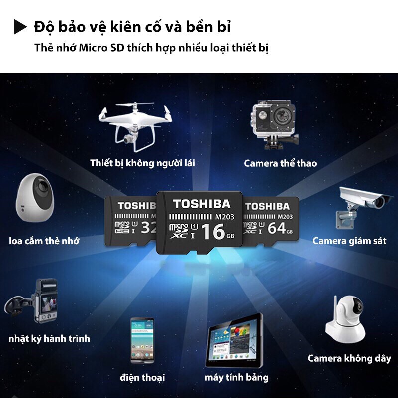 Thẻ Nhớ Toshiba Micro SD 16GB 32G 64Gb Cho Camera Hành Trình Cam IP Điện thoại Thẻ Nhớ Chính Hãng Rẻ | BigBuy360 - bigbuy360.vn