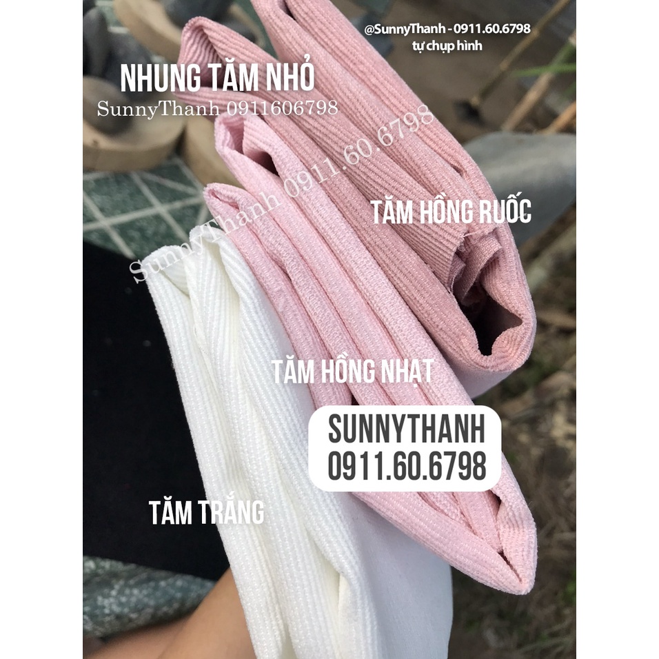 1m vải Nhung Tăm nhỏ SunnyThanh may thú bông trái bơ, gối ôm, scruchies among us