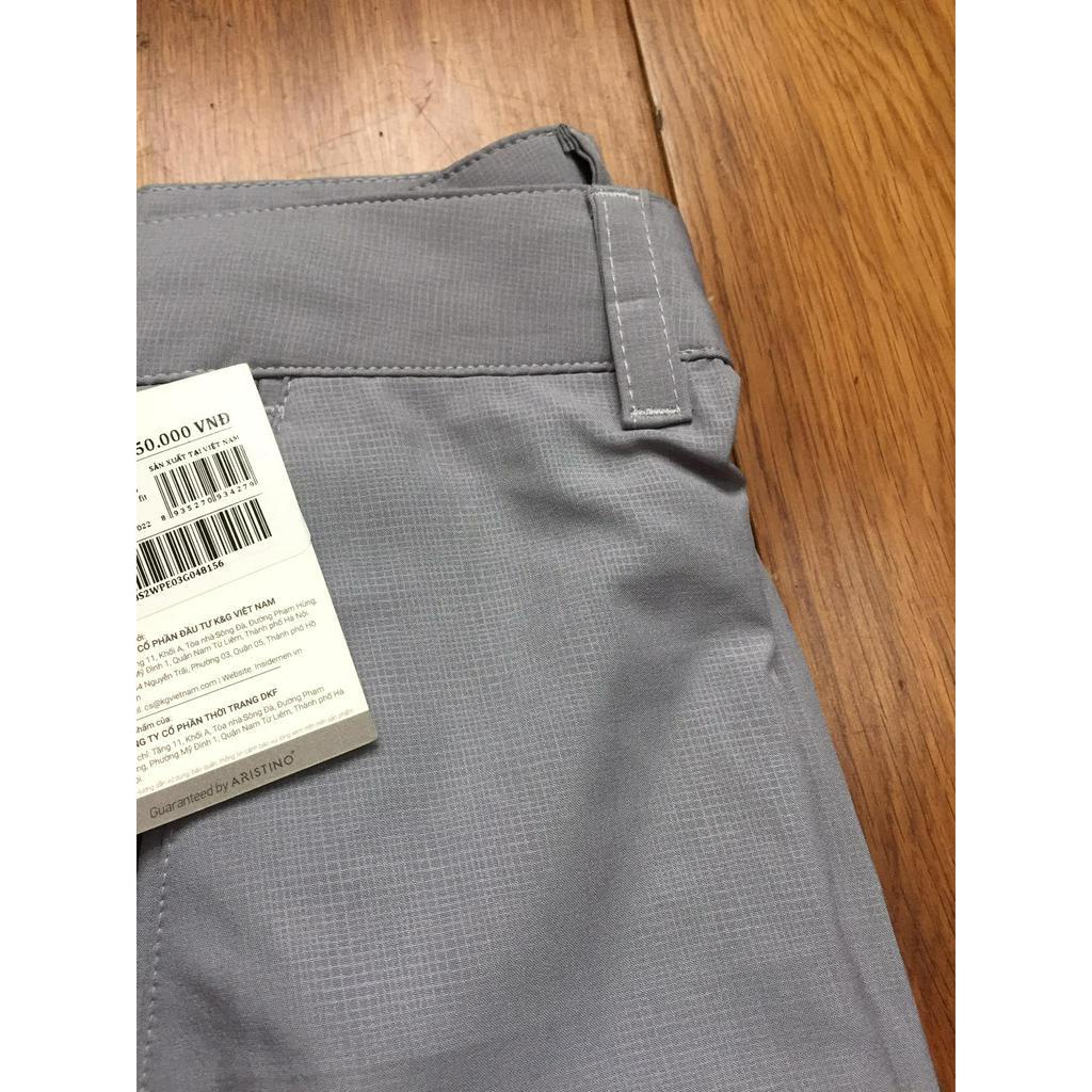 Quần short âu nam ISO028S2 Insidemen  dáng Regular fit, chất thể thao co giãn, vải mỏng nhẹ, hoạ tiết kẻ chìm