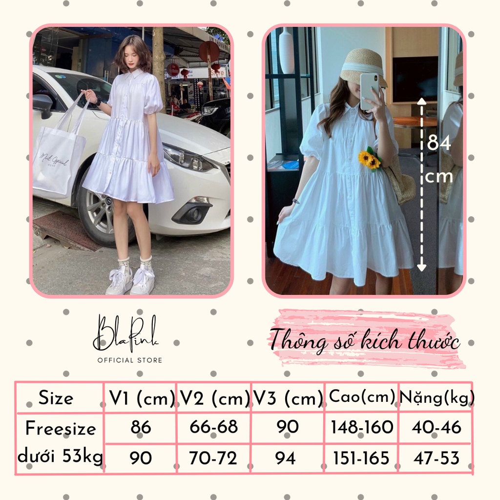 Váy babydoll dáng dài BlaPink thiết kế cổ sơ mi ulzzang- BAMBI DRESS T167