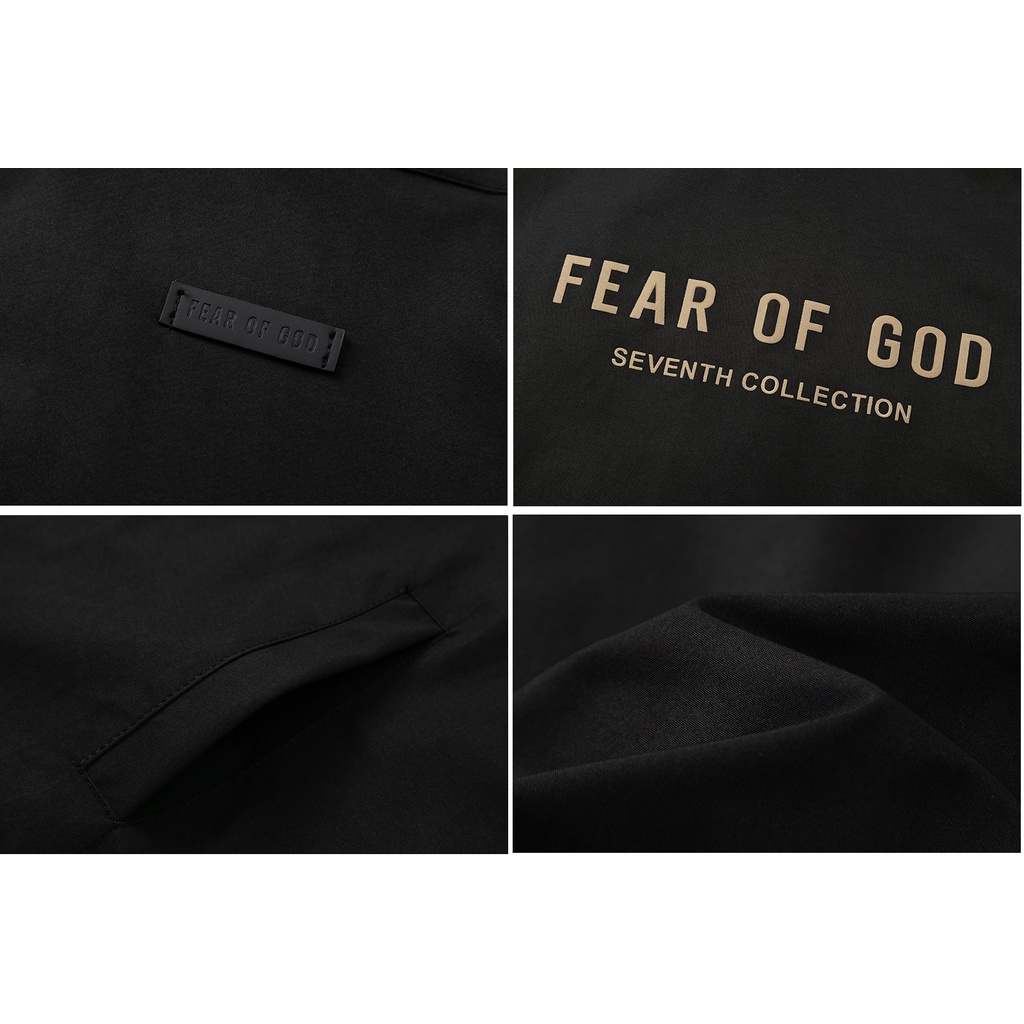 Áo Khoác Essentials FOG 7th SS2022, Fear Of God Essentials Jacket, dạng vải gió, màu đen BapeVN