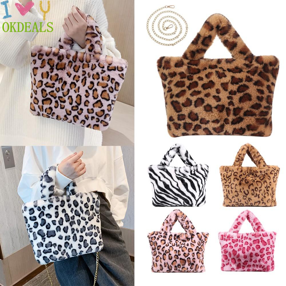 Túi xách vải lông nhân tạo cá tính thời trang dành cho nữ