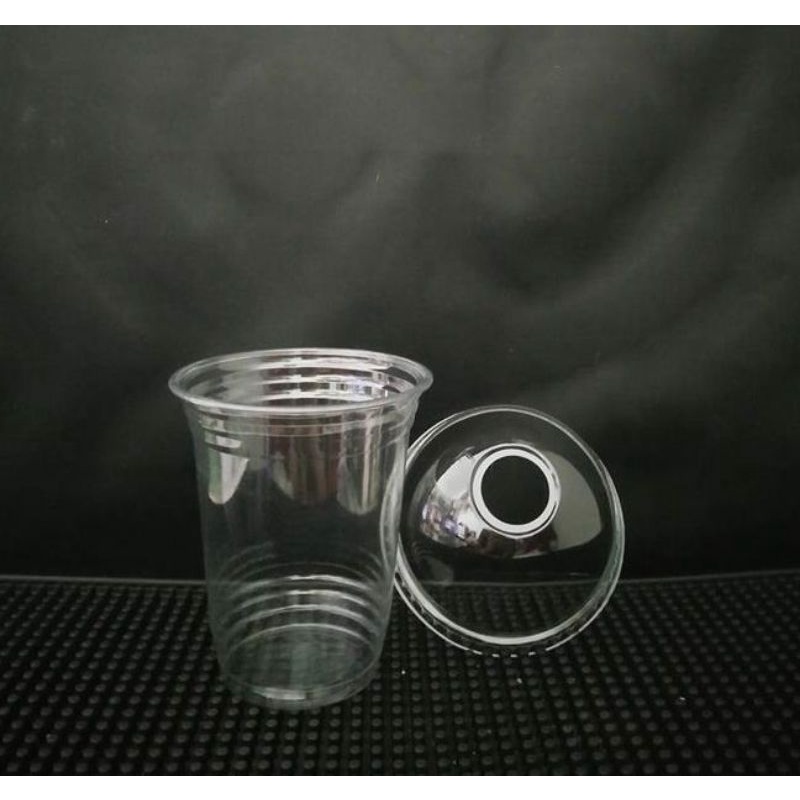 Cốc nhựa dùng 1 lần 400ml 50 cái cốc nhựa nắp cầu