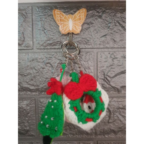 Trang Trí Noel bằng len.Nhiều mẫu. Ảnh chụp thật sản phẩm.Móc khóa Noel.