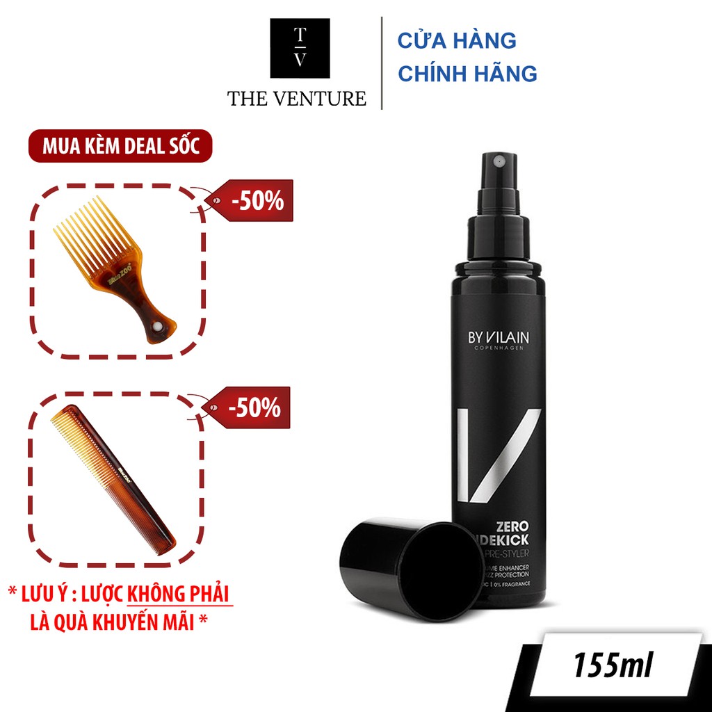 Chai Xịt Tạo Phồng Giữ Nếp By Vilain Sidekick Zero Chính Hãng - Pre-Styling Sidekick Zero 155ml