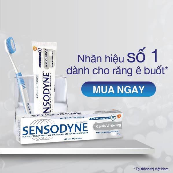 [Sale 30% + Quà tặng] Kem đánh răng Sensodyne Gentle Whitening 100G - Made in Thailan