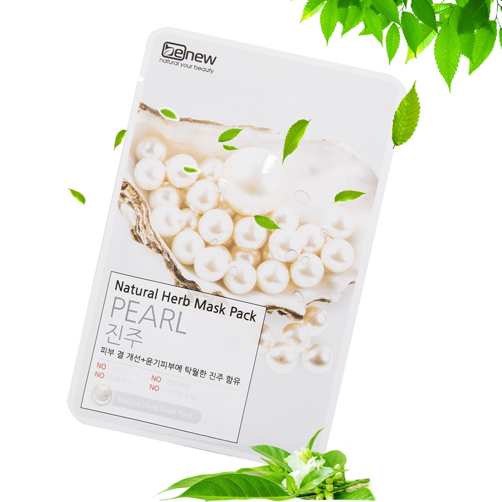 Miếng đắp mặt nạ ngọc trai Benew Natural Herb Mask Pack Pearl 22ml