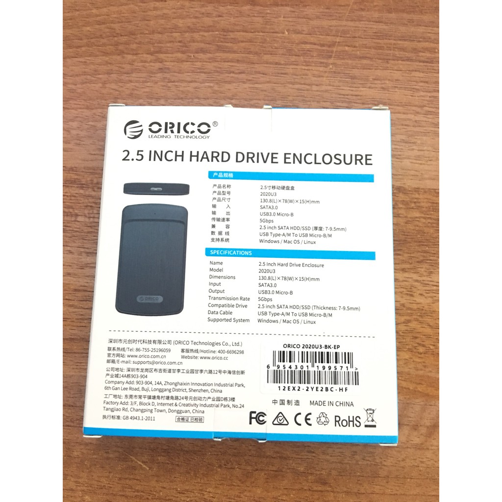 Box đựng ổ cứng Orico 2020U3 USB 3.0 ( ĐEN)