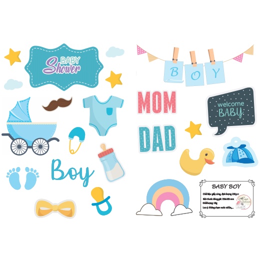 Sticker trang trí khung ảnh. album ảnh sinh nhât cho bé, album cưới