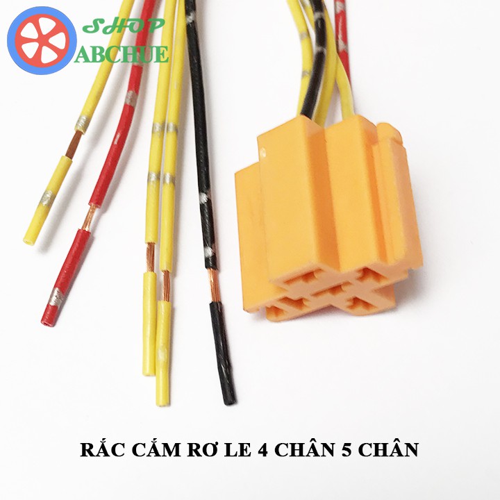 Rắc Cắm Rơ Le 4 Chân 5 Chân Màu Vàng Cam