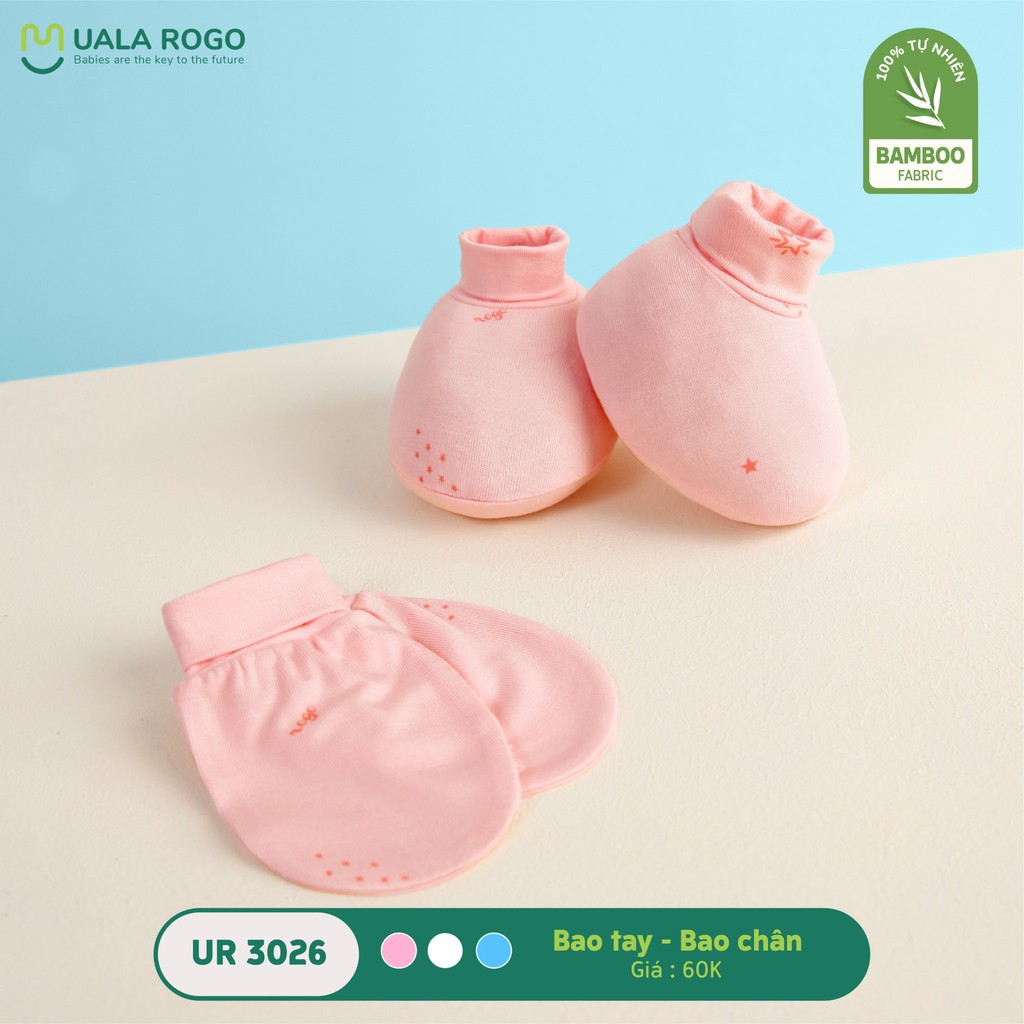 Bao tay bao chân Uala Rogo vải cao cấp mềm mịn thấm hút tốt an toàn cho da trẻ em sơ sinh bé trai bé gái 2446 3026 2417