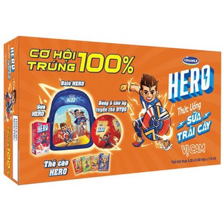 THỨC UỐNG SỮA TRÁI CÂY VINAMILK HERO VỊ CAM - THÙNG 48 HỘP X 110ML