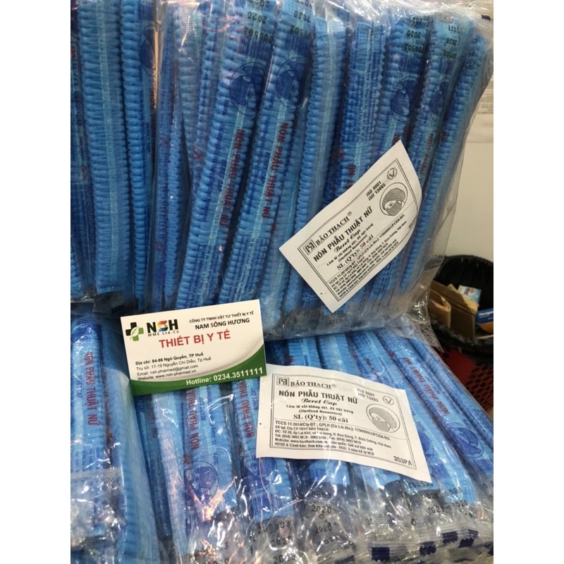 BỊCH 50c NÓN GIẤY Y TẾ/NÓN MŨ GIẤY PHẪU THUẬT BẢO THẠCH NÓN GIẤY TRÙM TÓC, NÓN CON SÂU TIỆT TRÙNG BẢO THẠCH