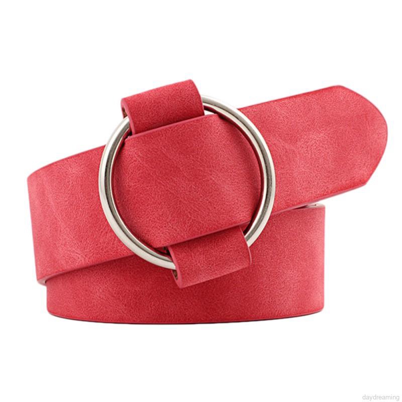 Thắt lưng da khóa tròn thời trang cho nữ