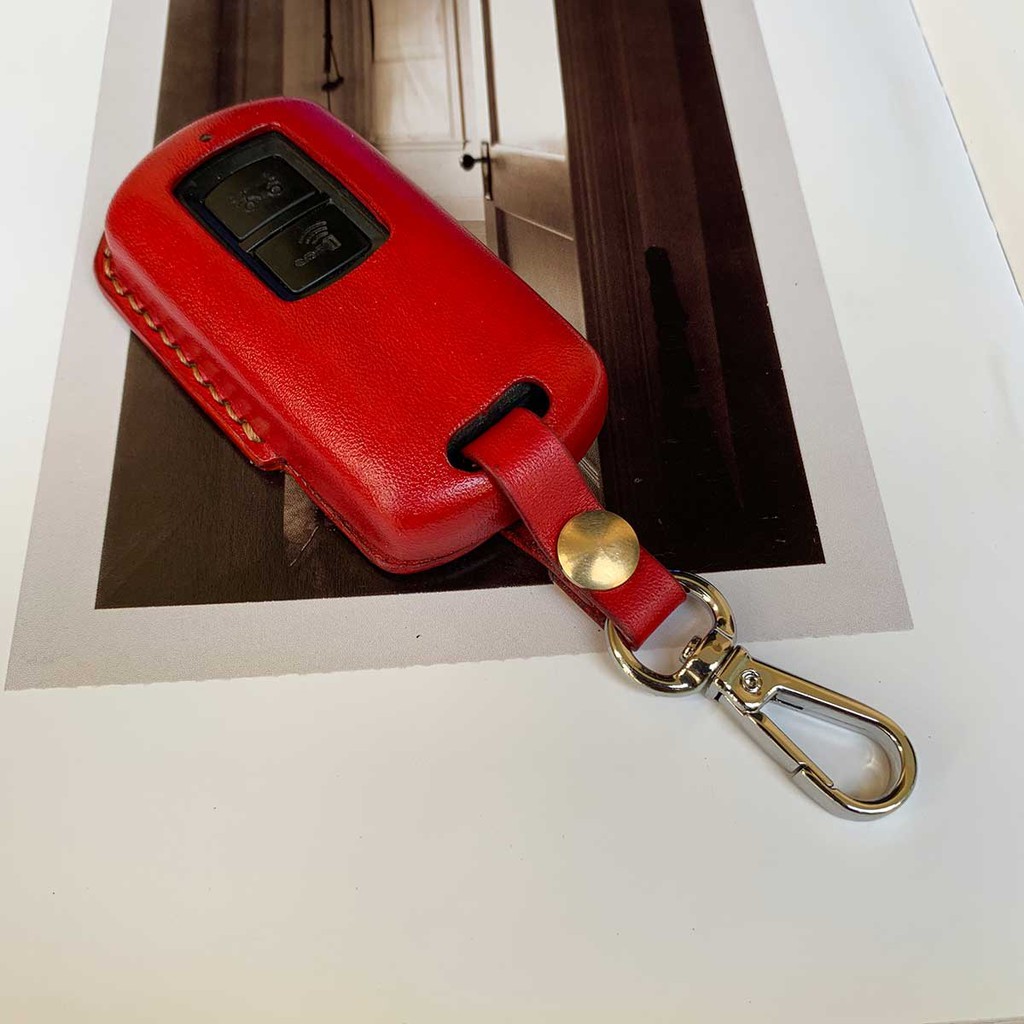 Vỏ bao chìa khóa xe Lead - đồ da thủ công - da bò - màu đỏ MC400