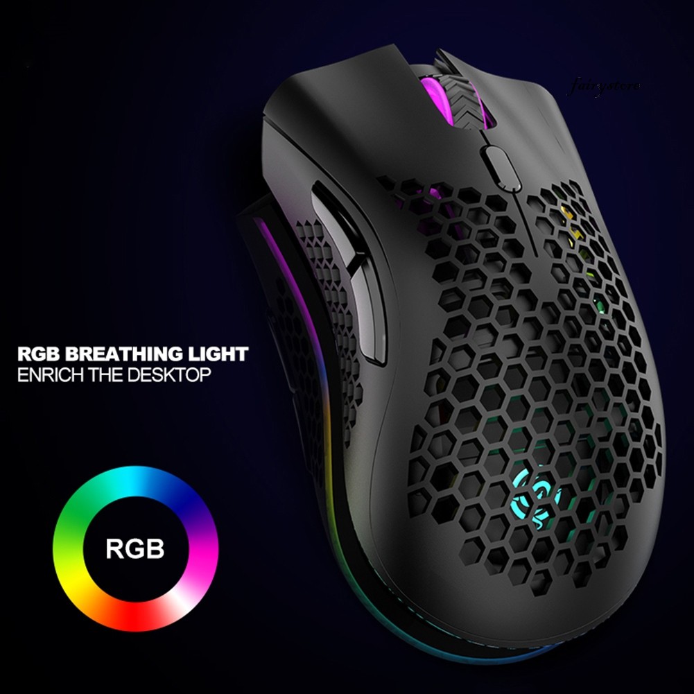 Chuột Máy Tính Không Dây Có Đèn Led Rgb 1600 Dpi Rgb