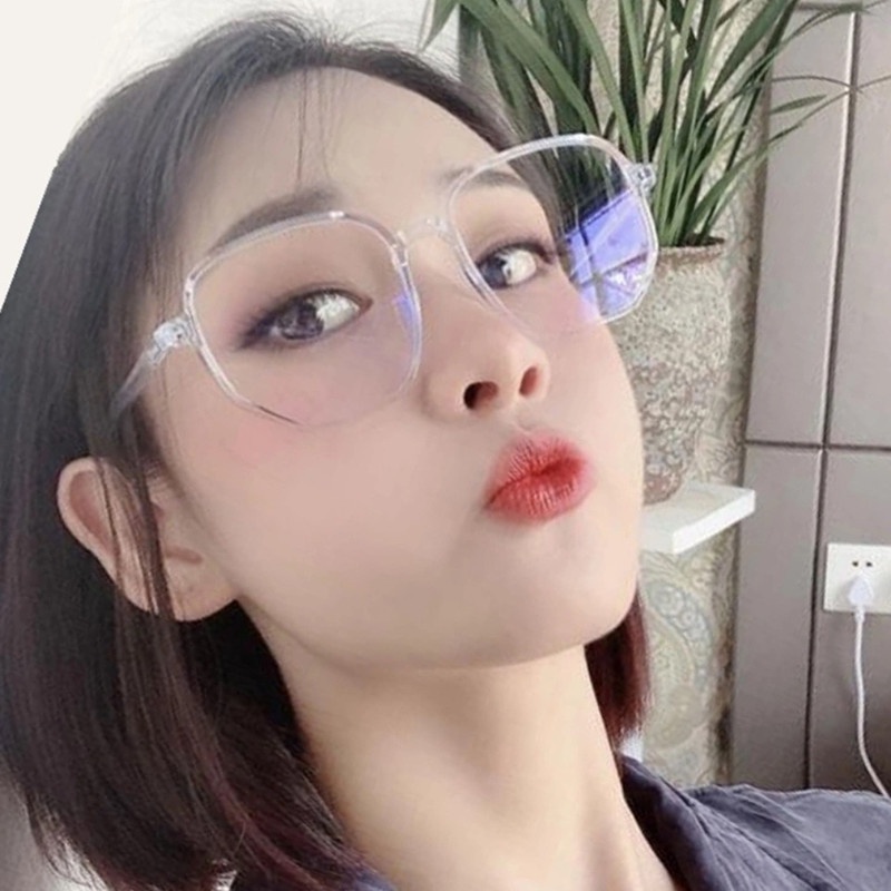 (AIMURUSI) COD Kính Gọng Vuông Lớn Phong Cách Cổ Điển Thời Trang Hàn Quốc Cho Nữ