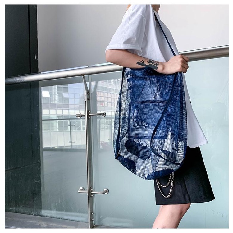 Túi Lưới Trong Suốt Đeo Vai Sức Chứa Lớn Thời Trang Đi Biển Phong Cách Mới 2022