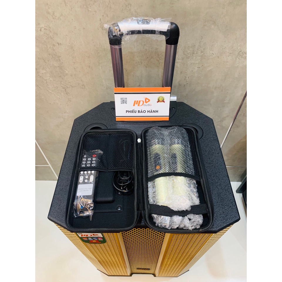 Loa kéo loa karaoke MD 1568 Bass 40 thùng loa gỗ, Tích hợp công nghệ Vang Cơ REVERB và công nghệ âm thanh nổi TWS